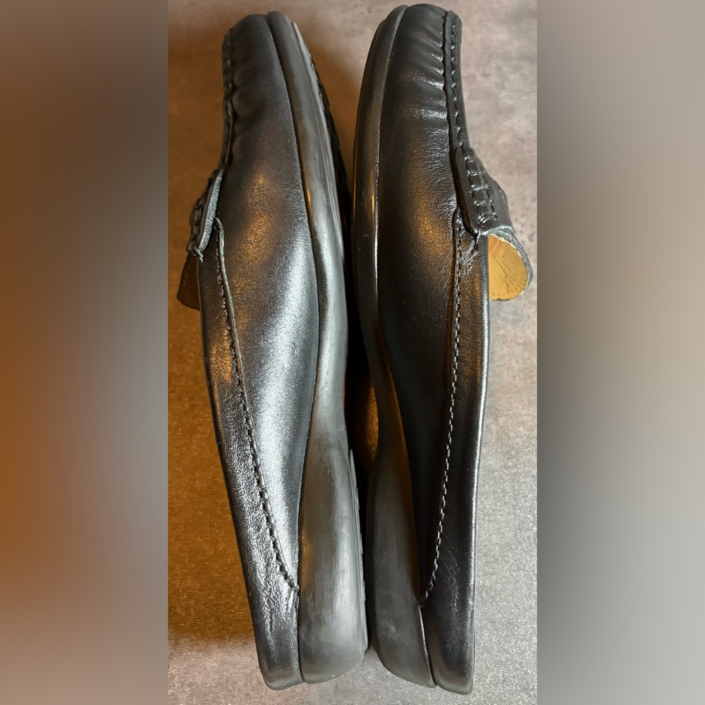 Marc Joseph Black Leather Penny Mules with Cream Insole - Picture 7 of 12
